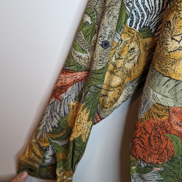 Animal Print Button-Up Shirt - Picture 5 of 7